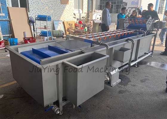 Φυτικό πλυντήριο 1.5T/H φρούτων τύπων αεροφυσαλίδων με τον ψεκασμό Nozzels