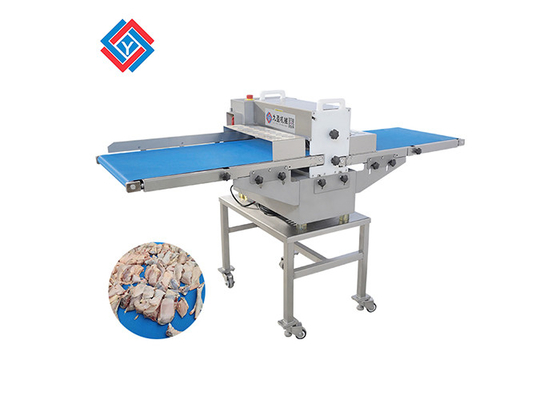 Tj-309D προσάρμοσε Slicer φρέσκου κρέατος ζωνών μεταφορέων 500 πλάτους με τις διπλές λεπίδες για τον τεμαχισμό του κρέατος χωρίς ζημία